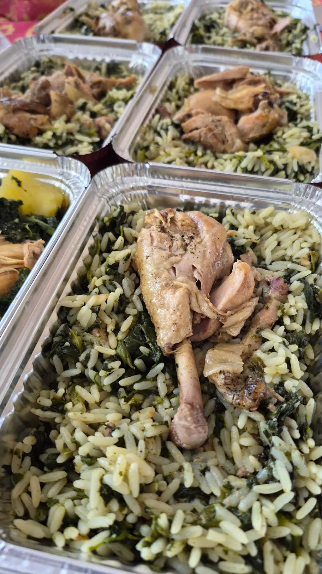 Poulet aux épinards et riz créole