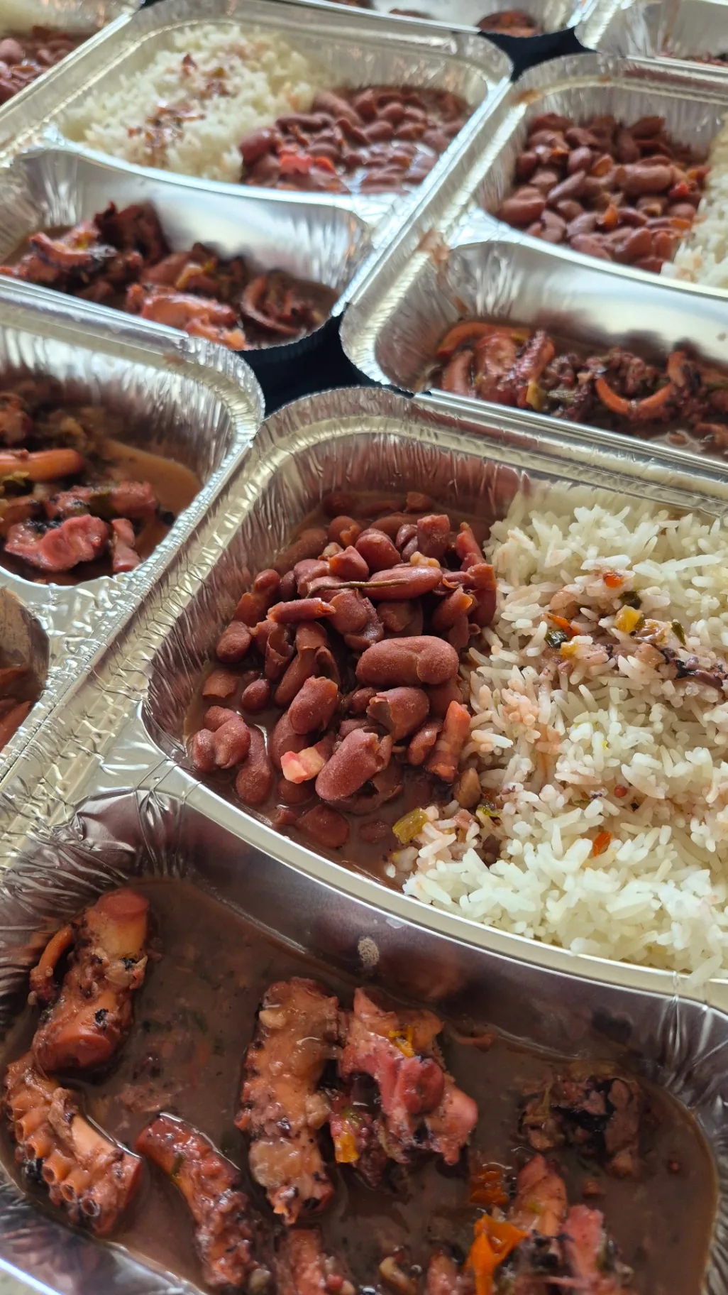 Chiquetaille de chatrou, riz et haricots rouges